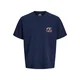 JACK & JONES Majica JORVINTAGE AMERICAN SUMMER mornarska/svetlo modra/konjak