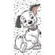 Črno-bela bombažna otroška brisača 70x140 cm 101 Dalmatians Lucky – Jerry Fabrics