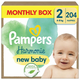 Pampers Harmonie pelene, 4-8 kg, 204/1 (mjesečno pakiranje)