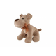Teddies Pes/kunec, ki sedi z lokom, pliš 23cm, rjav