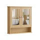 Songmics Kopalniško ogledalo z omarico 565x585x13 cm rjave barve