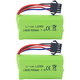 YUNIQUE GREEN-CLEAN Visokohitrostne litijeve baterije 7,4 V 500 mAh - združljive z EC16 DE85 za daljinsko vodene čolne, modele ladij in avtomobilov - 2 kosa