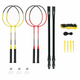 NILS NRZ264 Aluminium/Badminton Set 4 loparji + 3 peresne puščice + mreža 600x60cm + prevleka Nils