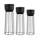 Eglo 428096 - SET od 3 metalnih saksija OKAYAMA, crne