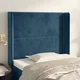 Vidaxl Vzglavje z ušesi temno moder 103x16x118/128 cm žamet