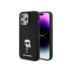 Karl Lagerfeld maska za iPhone 15 Pro Max IKONIK FIXED GLITTER IKONIK LOGO METAL PIN BLACK