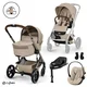 Cybex - Otroški voziček Balios S Lux z zložljivo košaro - Almond Beige (4v1)