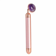 (Jade Roller Massager Electric Pink Handle and Amethyst Jade)