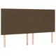 Vidaxl Vzglavje postelje temno rjavo 180x5x118/128 cm blago