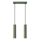 SOLLUX lighting Moderna viseča svetilka, olivno zelen trak, dve cevi 30 cm za jedilnico, kuhinjo, nad otokom, 2xGU10 10W LAGOS Sollux Lighting