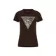 GUESS Majica  temno rjava / srebrna / bela