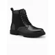 Ombre Mens eco leather shoes with insulated high upper - black