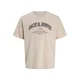 JACK & JONES Majica JJEDENVER temno modra / greige