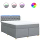 VIDAXL posteljni boxspring z vzmetnico (140x190cm, blago), svetlo siv