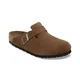 Birkenstock Boston Soft Footbed Suede Leather Clogs dark tea tonal fb