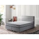 Hanah Home Bračni krevet sa prostorom za odlaganje Silver 140x38x190cm Crni