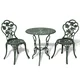 3-dijelni bistro set od lijevanog aluminija zeleni