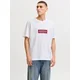 JACK & JONES Majica JORNORREBRO rubin rdeča / bela