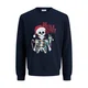 JACK & JONES Majica JJMERRY SKULL XMAS temno modra / svetlo zelena / brusnica / bela