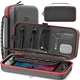 Nikcorp Potovalna torbica za Nintendo Switch in OLED, trda zaščitna torba Hard Shell, prostor za 28 iger, najlon 1680D, organizator za konzolo, napajalnik in JoyCon krmilnike, rdeča barva, odporna na udarce