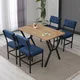 HANAH HOME Set Trpezarijski sto i 4 stolice Dubai Navy Blue Walnut