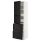 METOD / MAXIMERA Vis.el. s polic/4fiok/vrat/2front, bela/Lerhyttan crno bajcovano, 60x60x200 cm