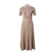 MICHAEL Michael Kors Pletena obleka FIT N FLARE mokka
