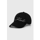 Bombažna bejzbolska kapa Karl Lagerfeld črna barva, 245W3413