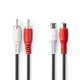 Nedis Stereo avdio kabel | 2x RCA moški | 2x RCA ženski | Ponikljano | 5,00 m | Okrogla | Črna | Škatla