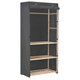 VIDAXL Garderobna omara 3-nadstropna 79x40x170 cm sivo blago