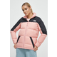 Pernata jakna The North Face za žene, boja: ružičasta, za zimu