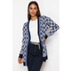 Trendyol Navy Blue Jacquard Button Detailed Knitwear Cardigan