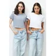 Trendyol Milla ženska majica TWOSS20TS1480, bela-siva