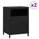 Vidaxl Nočne omarice 2 kosa črne 35x35x51 cm jeklo