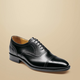 Rámové polobotky oxford se zdobením Charles Tyrwhitt Leather Oxford Brogue Shoes — Black - 44,5