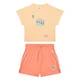 Champion Komplet majica in kratke hlače 405127 Oranžna Regular Fit