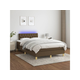 Den Box spring postelja z vzmetnico LED tem. rjava 120x200 cm blago