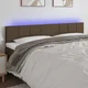 LED posteljno vzglavje temno rjavo 160x5x78/88 cm blago