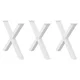 shumee vidaXL Noge za jedilno mizo X-oblika 3 kosi bela 90x(72-73) cm jeklo