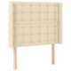 Vidaxl Vzglavje z ušesi krem 103x16x118/128 cm blago