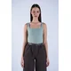Trend Alacati Stili Ženska bluza bez rukava Alc-X13453, Brod izrez, Zelena