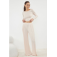 Trendyol Stone Viscose Knitted Pajama Set