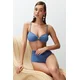 Trendyol Blue Strapless Accessory Bikini Top