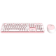 Wireless keyboard + mouse set MOFII Sweet 2.4G (White-Pink)