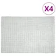 vidaXL Dežnik iz umetnega zajčjega krzna 4 pcs Siva 150 x 220 cm