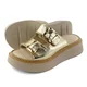 Mona Shoes Ženske papuče, Soft uložak, Kožne, Zlatne boje