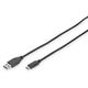 Digitus Digitus USB 2.0 Priključni kabel [1x - 1x Muški konektor USB 2.0 tipa A] 1 m Crna Okrugli, dvostruko zaštićen