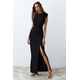 Trendyol Black Padded Woven Long Elegant Evening Dress