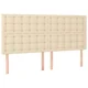 Vidaxl Vzglavje postelje kremne barve 200x5x118/128 cm blago