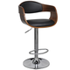 vidaXL Barska stolica od zaobljenog drva i umjetne kože